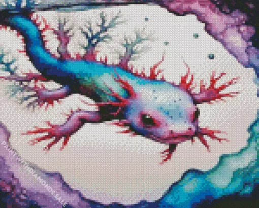 axolotl art Diamond With Numbers