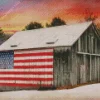 Aesthetic Barn With American Flag Diamond Paintings