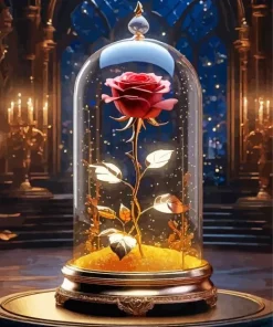 Beauty And The Beast Rose Diamond Painting