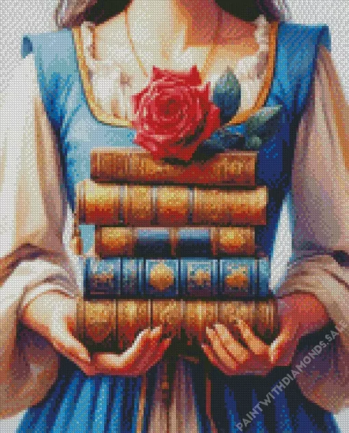 Beauty Books And Rose Diamond Painting