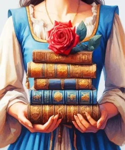 Beauty Books And Rose Diamond Painting