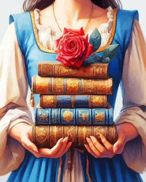 Beauty Books And Rose Diamond Painting