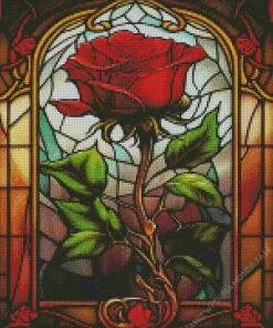 Beauty And The Beast Red Rose Diamond Painting