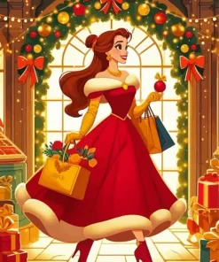 Princess Belle Disney Christmas Diamond Painting