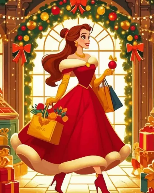 Princess Belle Disney Christmas Diamond Painting