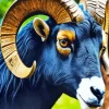 Black Bighorn Sheep Diamond Painting