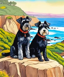 Black Schnauzer Dogs Diamond Painting