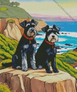 Black Schnauzer Dogs Diamond Painting