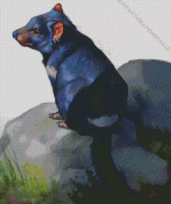 Black Tasmanian Devil Diamond Painting