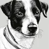 Black And White Jack Russell Diamond Painting