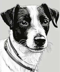 Black And White Jack Russell Diamond Painting