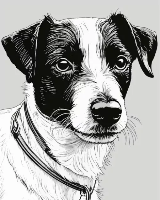 Black And White Jack Russell Diamond Painting