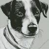 Black And White Jack Russell Diamond Painting