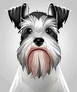 Black And White Schnauzer Diamond Painting