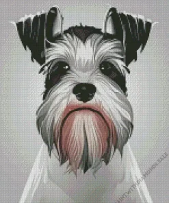 Black And White Schnauzer Diamond Painting