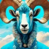 Blue Bighorn Sheep Diamond Painting