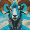 Blue Bighorn Sheep Diamond Painting