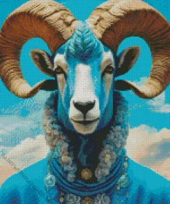 Blue Bighorn Sheep Diamond Painting