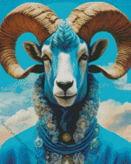 Blue Bighorn Sheep Diamond Painting