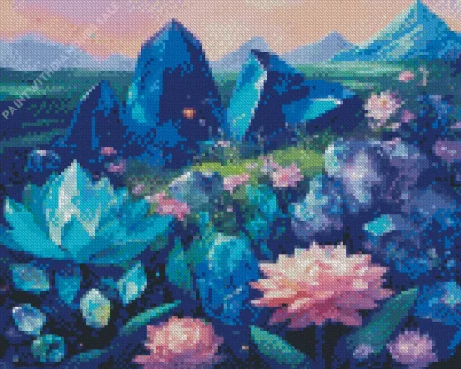 Blue Crystals Diamond Painting