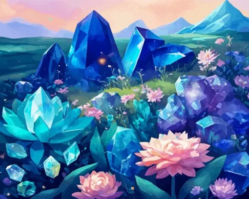 Blue Crystals Diamond Painting