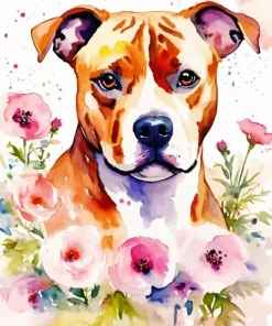 Brown Pit Bull Diamond Painting