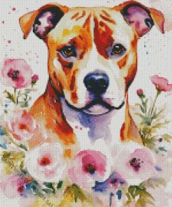 Brown Pit Bull Diamond Painting