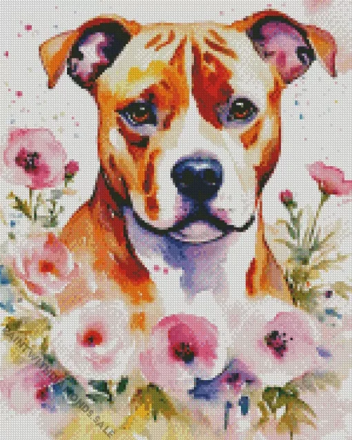 Brown Pit Bull Diamond Painting