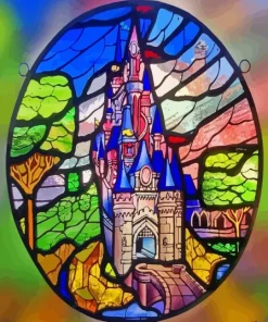 Stained Glass Disney Castle Diamond Painting