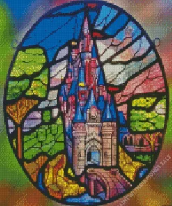 Stained Glass Disney Castle Diamond Painting