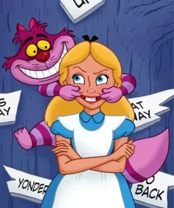 cheshire cat and alice Diamond By Numbers