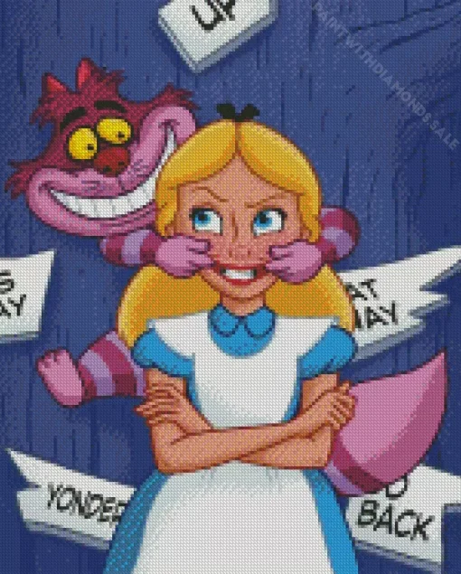 cheshire cat and alice Diamond Paintings