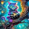 cheshire cat on tree Diamond By Numbers