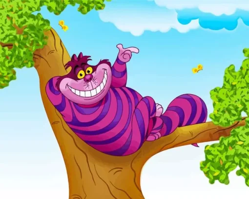 cheshire cat on tree Diamond By Numbers