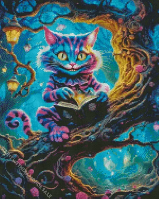 cheshire cat on tree Diamond Paintings