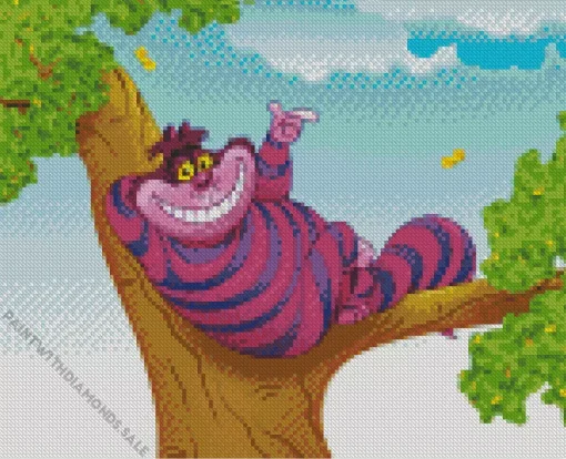 cheshire cat on tree Diamond Paintings