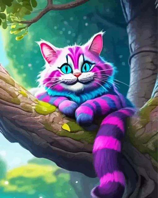 cheshire cat on tree art Diamond By Numbers