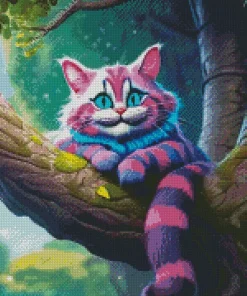 cheshire cat on tree art Diamond Paintings