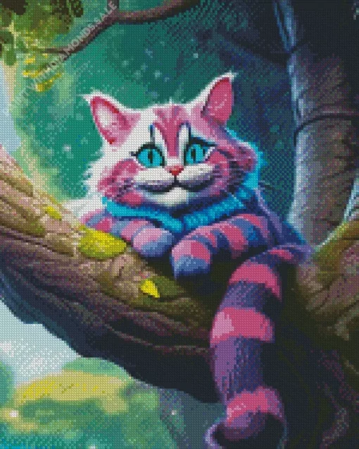 cheshire cat on tree art Diamond Paintings