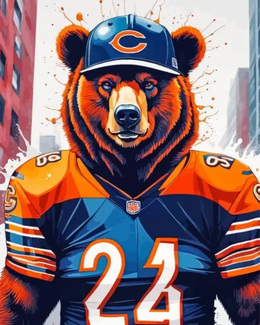 chicago bears mascot Diamond By Numbers