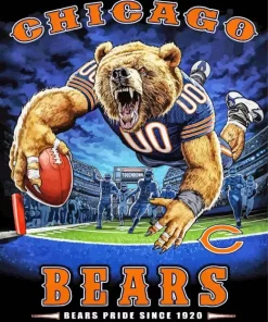 chicago bears poster Diamond By Numbers