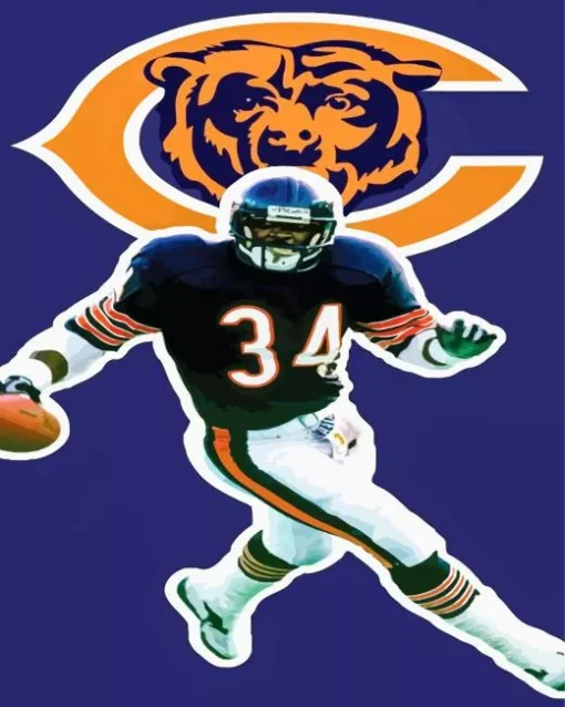 chicago bears walter payton Diamond By Numbers