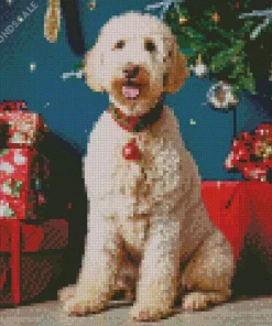 Christmas Sheepadoodle Diamond Painting