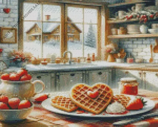 Christmas Morning Breakfast Art Diamond Painting