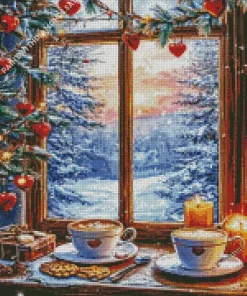 Christmas Morning Coffee Art Diamond Painting