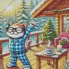 Christmas Morning Happy Cat Diamond Painting