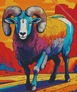 Colorful Bighorn Sheep Diamond Painting