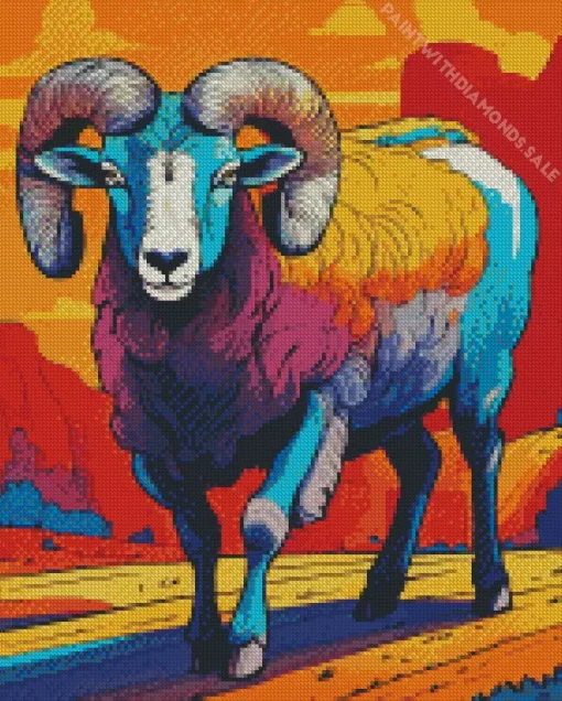 Colorful Bighorn Sheep Diamond Painting