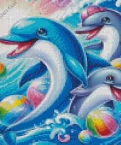 Cool Dolphins Diamond Paintings