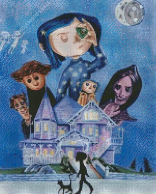 coraline movie poster Diamond With Numbers